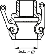 Camlock DN 40 (1 1/2'') Aluminium Coupling End Cap Type DC MIL-C-27487