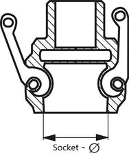 Camlock DN 25 (1'') Stainless Steel Coupling G 1'' Female Thread Type D EN 14420-7 (DIN 2828)