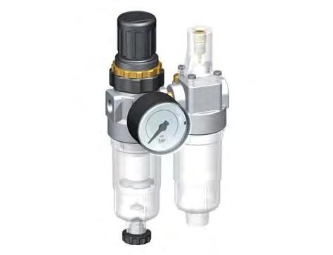 FRL 2-Part G1/4'' 350 l/min 0.5-3.0bar/7-44psi Auto Polycarbonate Standard 0