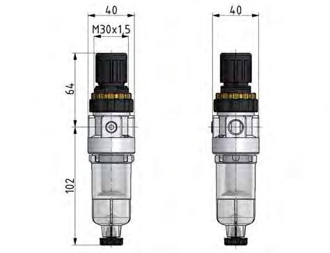 Filter-Regulator G1/4'' 350 l/min 0.5-16.0bar/7-232psi Auto Polycarbonate Standard 0