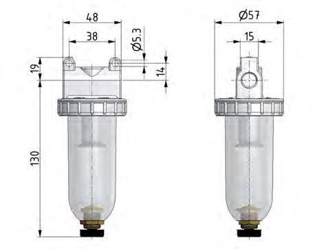 80 Microfilter Filter 5microns G3/8'' 800 l/min Semi-Auto Metal Standard 1 | Tameson