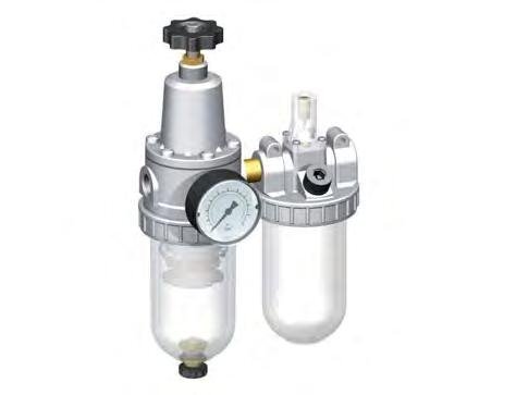 FRL 2-Part G3/8'' 800 l/min 0.5-10.0bar/7-145psi Semi-Auto Protective Cage Polycarbonate Standard 2