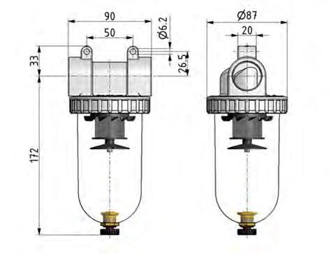 Filter 5microns G1'' 4000 l/min Auto (Closed Without Pressure) Polycarbonate Standard 3