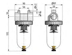 Filter 5microns G3/4'' 4000 l/min Auto Polycarbonate Standard 3
