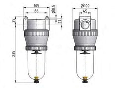 Filter 40microns G1'' 12500 l/min Semi-Auto Metal Standard 5