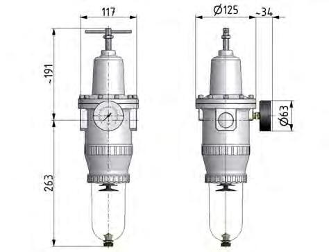 Filter-Regulator G1'' 12000 l/min 0.2-6.0bar/3-87psi Auto Polycarbonate Standard 5