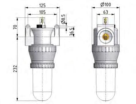 Lubricator G1 1/4'' Protective Cage Polycarbonate Standard 5