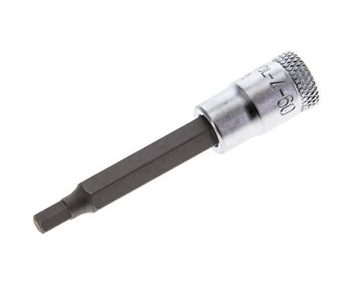 1/4" Gedore 60mm Long Pin Socket Insert for 4 mm Hexagonal Socket Screws