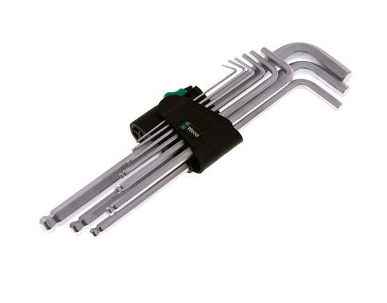 Wera 9-Piece 1.5 To 10mm Hexagonal Allen Key Set Long With Ball Head