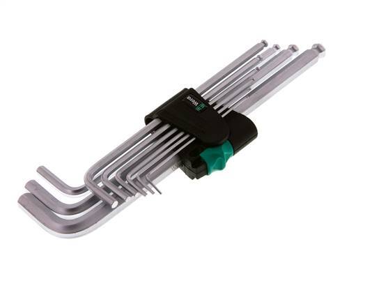 Wera 9-Piece 1.5 To 10mm Hexagonal Allen Key Set Long With Ball Head