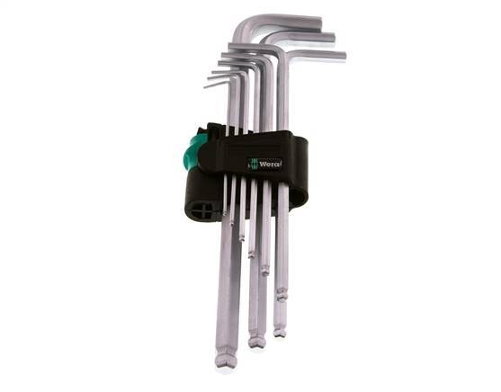 Wera 9-Piece 1.5 To 10mm Hexagonal Allen Key Set Long With Ball Head