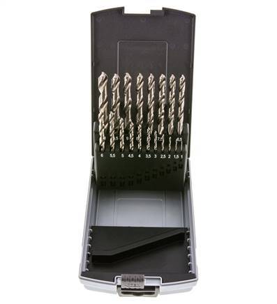19-Piece Twist Drill Bit Set DIN 338 N HSS-G 1 - 10 mm