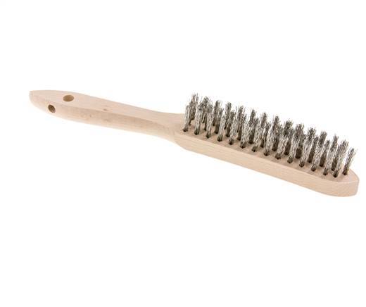 Hand Wire Brush 3-Row Stainless Steel Wire Corrugated