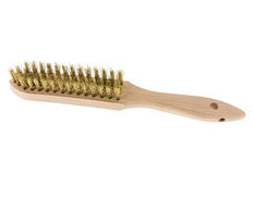 Hand Wire Brush 4-Row Brass Wire Corrugated