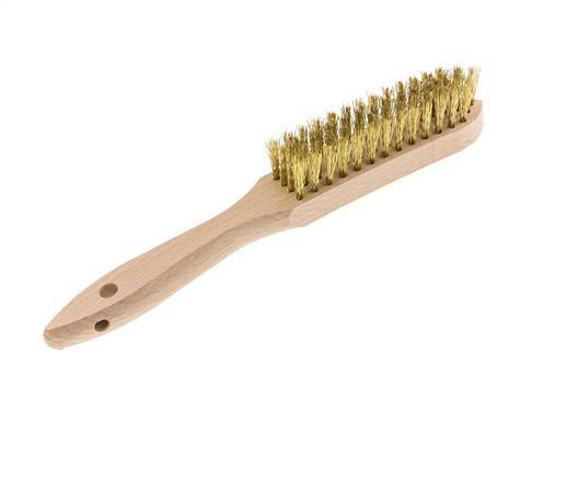 Hand Wire Brush 4-Row Brass Wire Corrugated