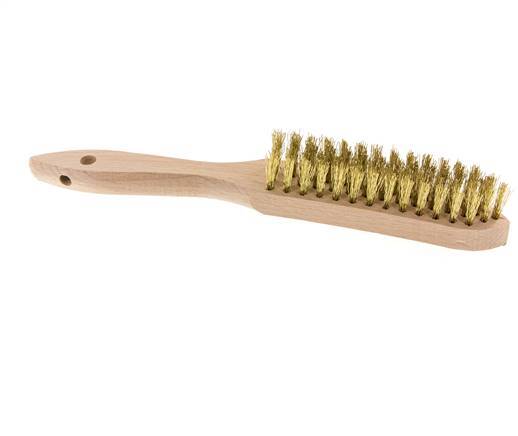 Hand Wire Brush 4-Row Brass Wire Corrugated