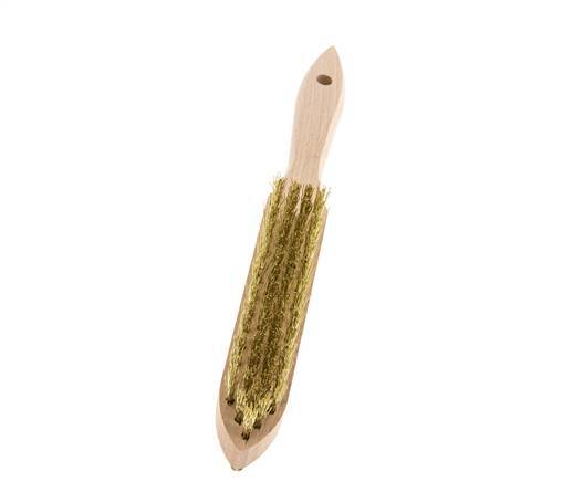 Hand Wire Brush 4-Row Brass Wire Corrugated