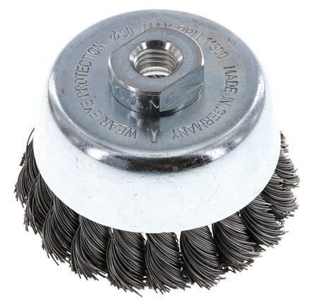 Cup Brush 90 mm (M 14X2) Steel Wire 0.5 mm (20xBraided)