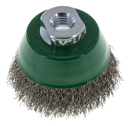 Cup Brush 65 mm (M 14X2) Stainless Steel Wire 0.3 mm (Corrugated)