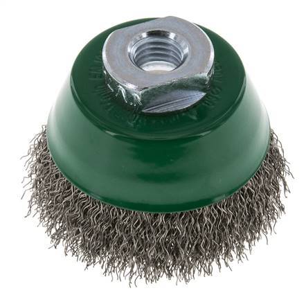 Cup Brush 65 mm (M 14X2) Stainless Steel Wire 0.3 mm (Corrugated)