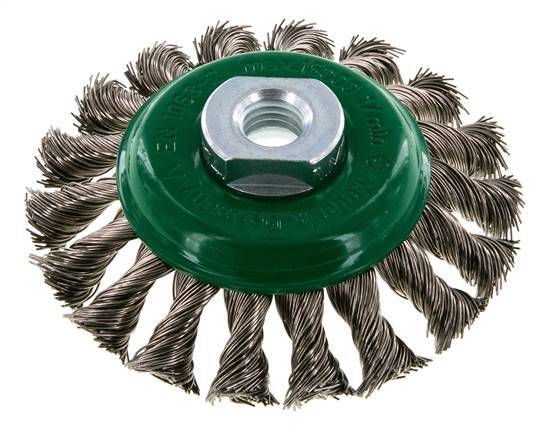 Bevel Brush Braided 100X12 mm ( M14X2) Stainless Steel Wire