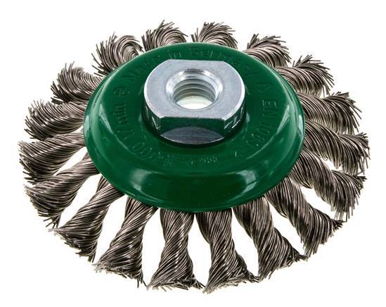Bevel Brush Braided 100X12 mm ( M14X2) Stainless Steel Wire