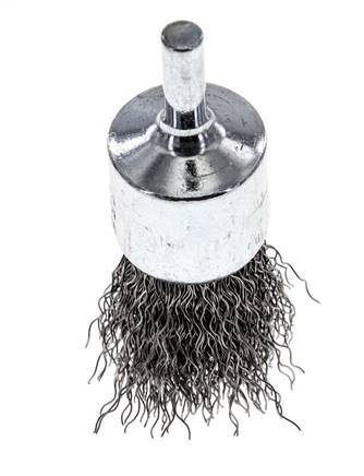 End Wire Brush 23 mm 6 mm Shaft Steel Wire 0.3 mm Corrugated