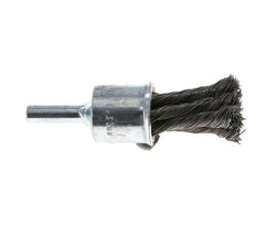 End Wire Brush 19 mm 6 mm Shaft Steel Wire 0.35 mm 6xBraided