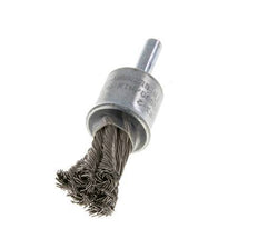 End Wire Brush 19 mm 6 mm Shaft Stainless Steel Wire 0.35 mm 6xBraided