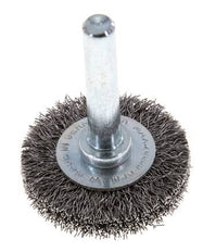 Round Brush 30x6 mm 6 mm Shaft Steel Wire 0.2 mm Corrugated