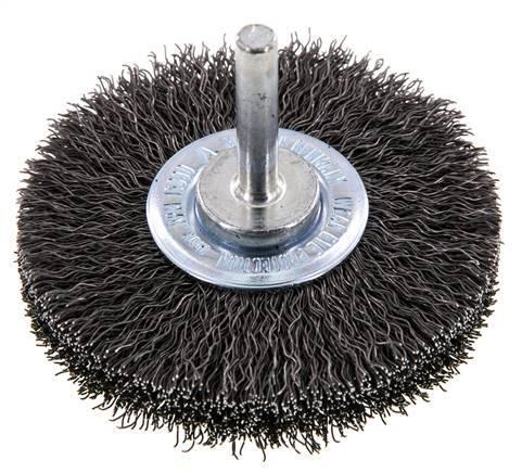 Round Brush 70x14 mm 6 mm Shaft Steel Wire 0.3 mm Corrugated