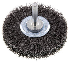 Round Brush 70x14 mm 6 mm Shaft Steel Wire 0.3 mm Corrugated
