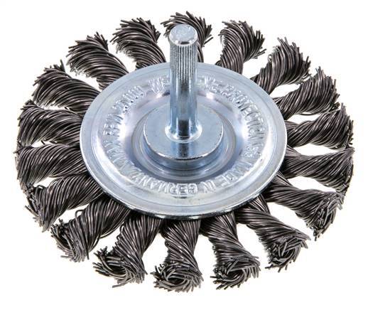 Round Brush 75x12 mm 6 mm Shaft Steel Wire 0.5 mm 18xBraided