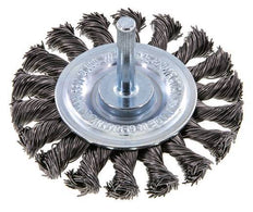 Round Brush 75x12 mm 6 mm Shaft Steel Wire 0.5 mm 18xBraided