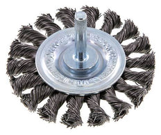 Round Brush 75x12 mm 6 mm Shaft Steel Wire 0.5 mm 18xBraided