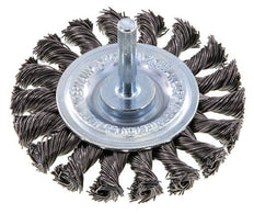 Round Brush 75x12 mm 6 mm Shaft Steel Wire 0.5 mm 18xBraided