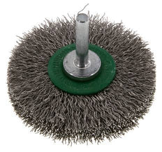 Round Brush 70x14 mm 6 mm Shaft Stainless Steel Wire 0.3 mm Corrugated