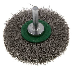 Round Brush 70x14 mm 6 mm Shaft Stainless Steel Wire 0.3 mm Corrugated