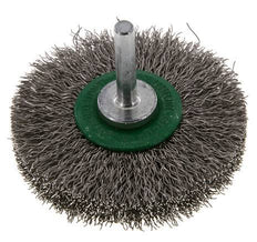 Round Brush 70x14 mm 6 mm Shaft Stainless Steel Wire 0.3 mm Corrugated
