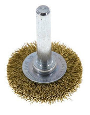 Round Brush 30x6 mm 6 mm Shaft Brass Wire 0.2 mm Corrugated
