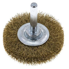Round Brush 50x10 mm 6 mm Shaft Brass Wire 0.2 mm Corrugated