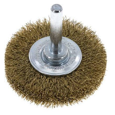 Round Brush 50x10 mm 6 mm Shaft Brass Wire 0.2 mm Corrugated