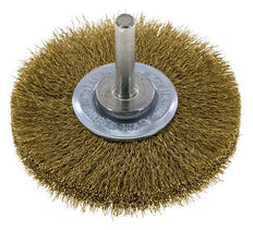 Round Brush 70x14 mm 6 mm Shaft Brass Wire 0.2 mm Corrugated