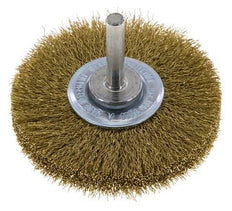 Round Brush 70x14 mm 6 mm Shaft Brass Wire 0.2 mm Corrugated