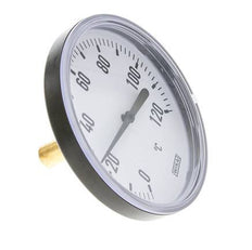 0 to +120°C Plastic Bimetallic Thermometer 100mm Cabinet 40mm Stem with Thermowell