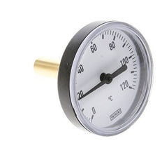 0 to +120°C Plastic Bimetallic Thermometer 63mm Cabinet 40mm Stem with Thermowell