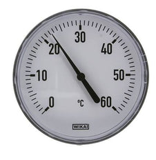 0 to +60°C Plastic Bimetallic Thermometer 100mm Cabinet 40mm Stem with Thermowell