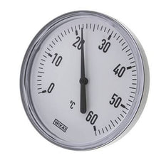 0 to +60°C Plastic Bimetallic Thermometer 100mm Cabinet 40mm Stem with Thermowell