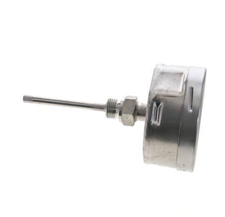 -40 to +40°C Petrochemical Stainless Steel Bimetallic Thermometer 100mm Cabinet 100mm Stem Rear