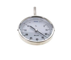 -20 to +60°C Stainless Steel Bimetallic Thermometer 100mm Cabinet 100mm Stem Bottom